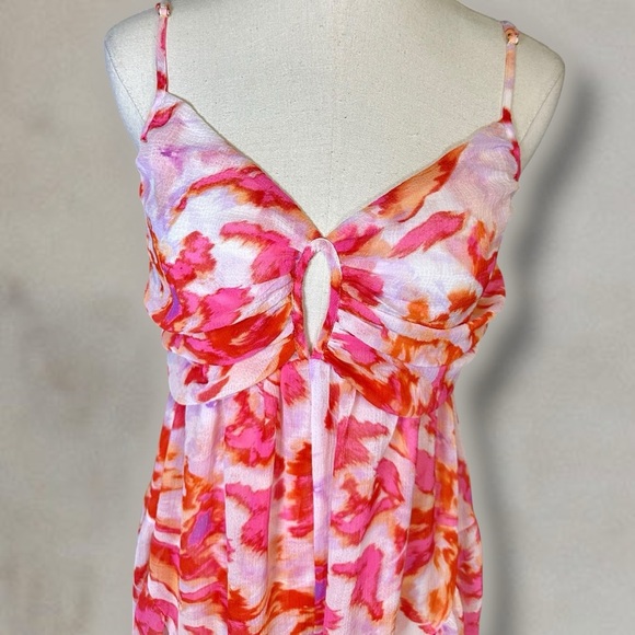 NWT MISA Los Angeles ‘Indira’ Romper in “Maldive Marble” White & Pink Sz Medium - Picture 5 of 16